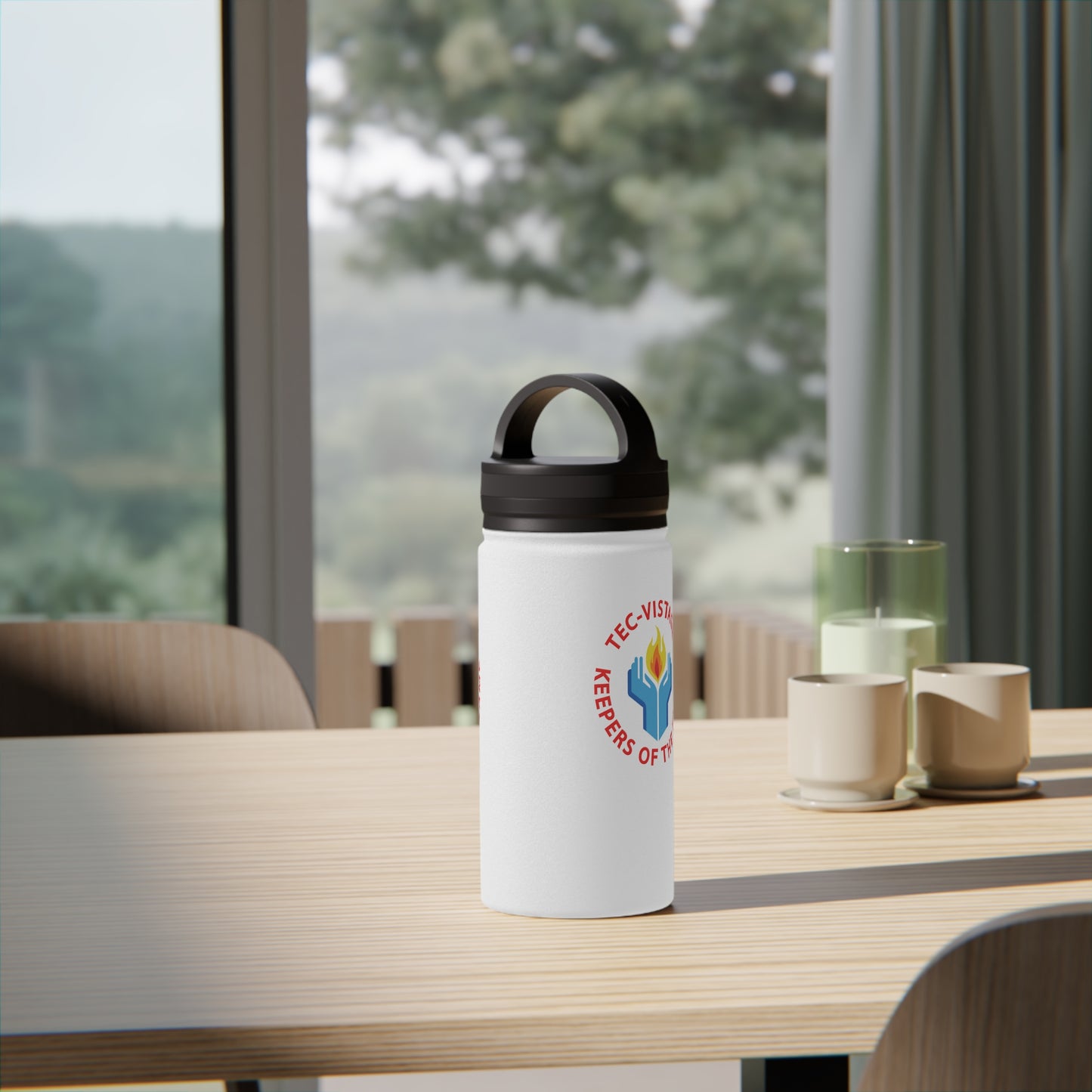 Stainless Steel Water Bottle, Handle Lid